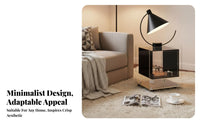 Transparent Accent Table With Wheels Bedside Cabinet Minimalist Design