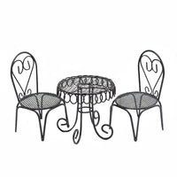 European Design 1:12 Scale Metal Furniture Highly Detailed 1:12 Scale Patio Set Realistic Appearance for Hobbyists, Collectors