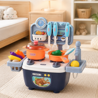 Play Kitchen with Realistic Sounds and Lights, Educational Kids Kitchen for 4-6 Years, Interactive Toy Kitchen Set for Imaginative Role-Play