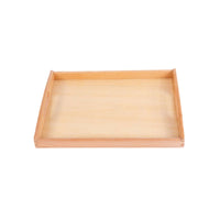 Rectangular Educational Tray with Handles Natural Wood Wooden Tray with Handles Solid Sturdy for Homeschool