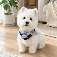 Dog Bandana, Pointed Bib Dog Scarf with Decorative Knot, Universal Pet Handkerchief universal Seasons, Plaid Design