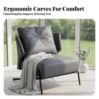 Curved Spine Armchair Light Luxury Aesthetic Lounge Chair Designer Inspired Modern Design for Office, Reception Area