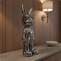 Rabbit Statue Ornament Desktop Decoration Metal Rabbit Decor Long-Lasting