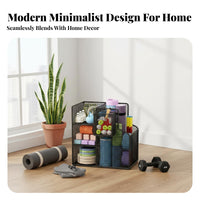 With Wheels Exercise Mat Holder Cart Space Saving Design Rolling Fitness Equipment Cart Large Capacity Home Gym Storage Organizer Long-Lasting Construction