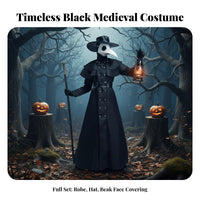 Plague Doctor Costume Faux Leather Accents Dress-up Apparel Scary for Cosplayers
