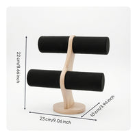 T Stand Display with Wooden Base  Jewelry Accessory Holder Lightweight Jewelry Display Stand Dresser
