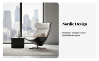 Geometric Rotating Armchair Nordic Design Rotating Chair with Footstool Sculptural Form Includes Ottoman for Homeowners