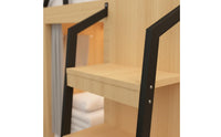 Dormitory Capsule Bunk Solid Wood Frame Wooden Hostel Bed Built-in Ladder Capsule Bed for Students, Visitors, Apartment