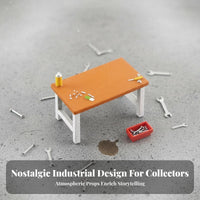1:64 Scale Scene Table Model High Detailed Repair Shop Diorama Model Realistic Details Miniature Diorama Figure for Hobbyists, Adults, Sand Table Layouts