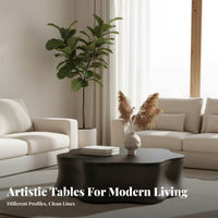 2 Pieces Cumulus and Flower Table Set Asymmetrical Shape CumulusShaped Accent Table Set Rounded Corners Space-Saving