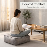 Footstool Pouf Chair Pouffe, Velvet Beanbag Ottoman Round Circle, Living Room Po #variant:Square XL (58x58x18cm)