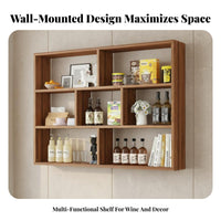 Wall Mounted Beverage Rack Space Saving Modern Wall Organizer Easy Installation Multi-Compartment Wall-Mounted Shelf for Homeowners, Restaurant, Cafe