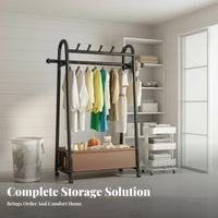 Rolling Clothes Rack with Shelf on casters Wheeled Clothes Rail with Shelf complimentarystanding sturdy Duty for Homeowners
