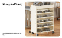 Movable Book Rack 360° Rotating Wheels Rolling Rolling Storage Versatile Use