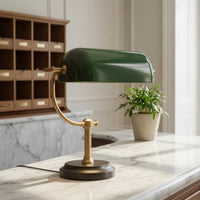 Bankers Lamp Shade Translucent Banker Desk Lamp Shade Traditional Lampshade with Mounting Hole for Hobbyists, Office