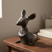 Rustic Decor Vintage Look Cast Iron Figurine Desktop-Friendly