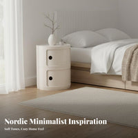 Round Stackable Cabinet Nordic Aesthetic Round Nightstand Stackable Storage Unit Multifunctional Stackable Storage Storage