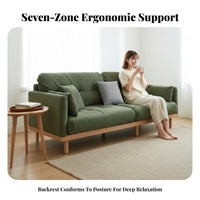 3-Seater Straight-Line Settee Removable and cleanable Cover 3-Seater Settee sturdy wood Wood Frame Sofa for Small Apartment Dwellers, Families, Lounge, Home