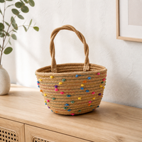 Rope Laundry Basket, Woven Laundry Hamper with Handles, Toy Storage for Nursery & Living Room, Bohemian Decor