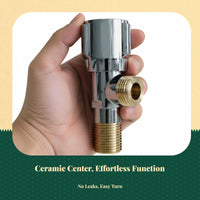 Angle Stop Valve, Double Outlet Triangle Valve, 304 Stainless Steel, Shut-closed, Hot and Cold Water, Universal Connection, Bathroom and Kitchen Plumbing