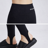High Waist Gym Leggings for Women with Compression and Foot Design, Nylon Fitness for and Stretching Workouts