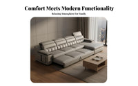 Electric Reclining Sofa Bed Modern Minimalist Design Electric Recliner Couch Padded Armrests Leather Home Theater Seating for Families, Adults