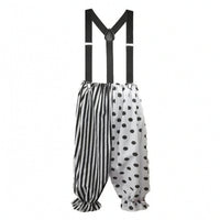 Clown Pants with Elastic Ankles Carnival-Themed Clown Pants Black and White for Entertainers, Cosplayers, Halloween, Stage Performance, Cosplay