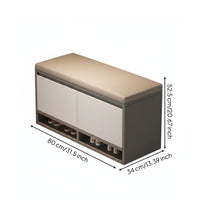 Shoe Storage Cabinet Bench Adjustable Shelves Entryway Shoe Bench Handle-Less Design for Hallway, Closet