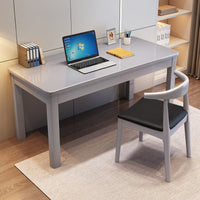 Solid Wood Desk Minimalist Wooden Study Table Modern Computer Workstation Sturdy Writing Desk for Students Adults Suitable for Home Office Bedroom Small Areas