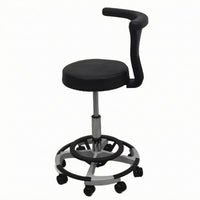 Medical Stool with Back Foot Footrest Office Seating Chrome Finish Seat