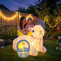 Easter Inflatable Outdoor Decoration Happy Easter Yard Decoration Light-up Easy To Install LED Light for Holiday Party Garden Lawn Decor