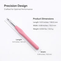 Ergonomic Crochet Hooks Set for Arthritic Hands, Smooth Handles for Effortless Crocheting, Complete Size Range for Beginners, Aluminum Tips