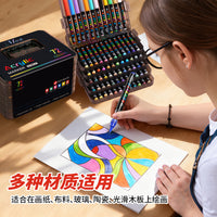 小黑盒直液式丙烯马克笔学生美术生绘画专用水彩笔软头叠色涂鸦笔