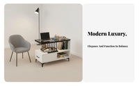 Over-Sofa Table with Storage Movable Indoor Furniture Minimalist Design Space-Saving for Homeowners, Apartment Dwellers, Bedroom