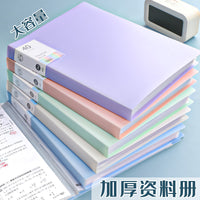 A4资料册莫兰迪色插页文件夹透明收纳册档案册试卷收集册文件夹