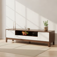 Wooden TV Console Contemporary Tv Cabinet with Drawers Minimalist Media Console with Storage Cabinet for Living Room, Apartment