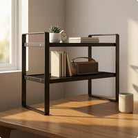 Two-Story Desktop Shelf Minimalist 2-Tier Desk Storage spaceSaving for Dorm Room
