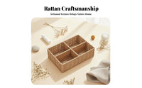 Multi-Compartment Woven Holder Handmade Organizer Basket Rustic and design for Vanity