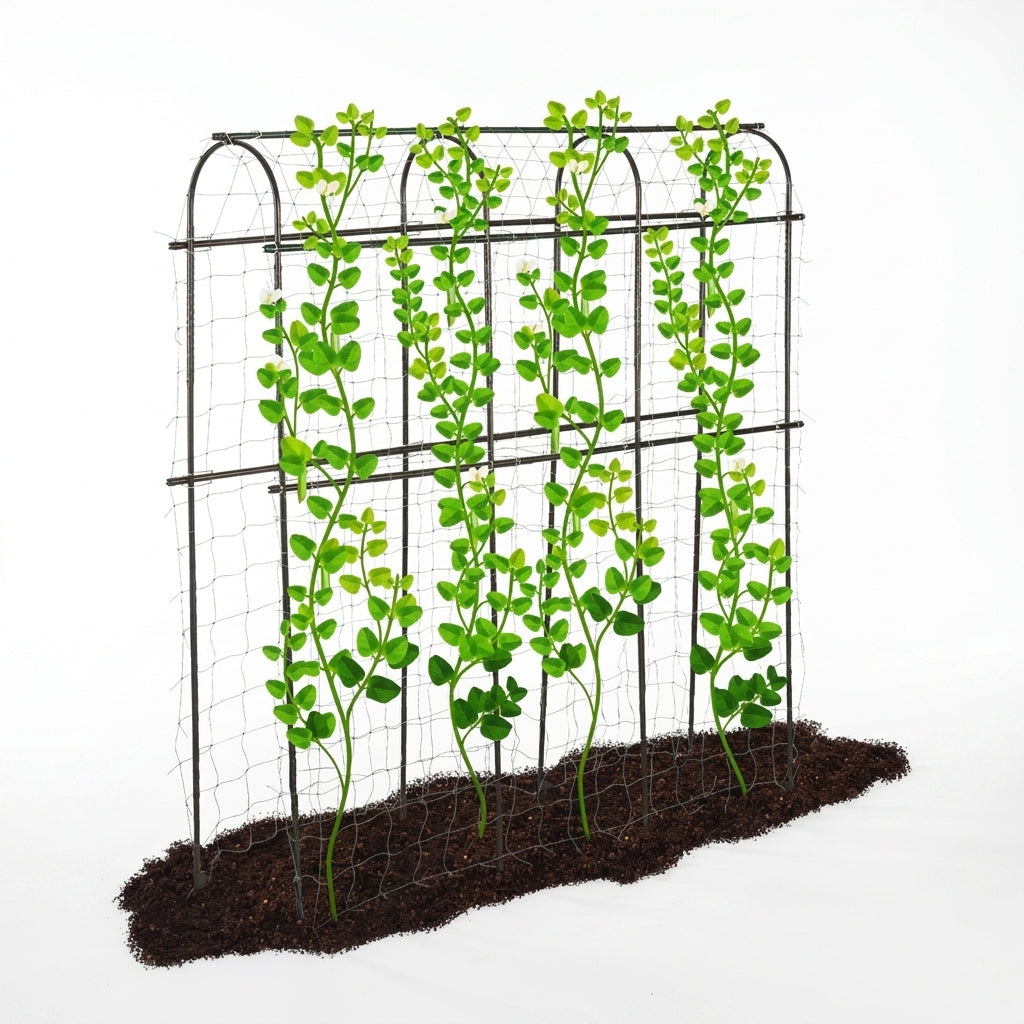 Garden Trellis for Climbing Plants and Plant Support, Stainless Steel Panels for a Raised Bed, Large Metal Cucumber Trellis, 5 Rows of Crossbars
