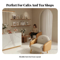 Curved Backless Settee with Pedestal Table Creamy aesthetic Commercial Furniture Soft and Comfortable adaptable Combination