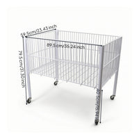 Wire Storage Basket with Wheels Breathable Rolling Wire Basket Cart Wheeled