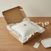 Lace Embroidered Pillow Cover Soft Ruffled Embroidered Cushion