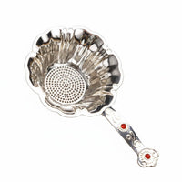 Decorative Pattern Alloy Tea Sieve Rust Resistant Gongfu Tea Strainer Compact Kitchenware