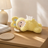 Rabbit Tissue Box Cover Cartoon Fuzzy Material Tissue Box Cover Decorative