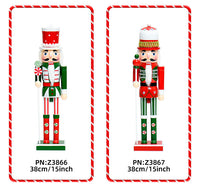 38cm Candy Series Cake Head Nutcracker Wooden Christmas Decoration