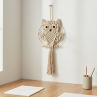 Macrame Owl Wall Hanging Handmade Macrame Owl Tapestry Gift Idea for Bedroom