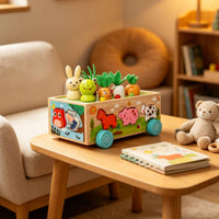 Farm Animal Sorting Box Pretend Farmyard Play Animal Toy Sturdy Sorter for Kids, Home, Classroom