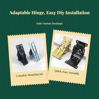 Auto-Locking Folding Hinge, 180 Degree Mini Hinge, stainless steel, stable furniture connector, DIY table leg support