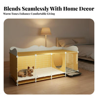 Small Dog Kennel with Toilet 360° Swivel Wheels Rolling Dog Kennel