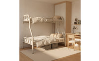 Twin over Full Metal Bunk Bed Space-Saving Bunk Bed with Ladder Safe Furniture Sturdy for Students
